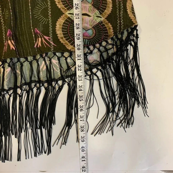 Cleobella Women's Kate Adjustable Strap Boho Print Fringe Dress Size L - Picture 13 of 14